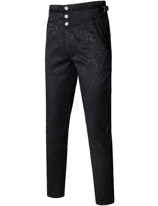 VATPAVE Mens Gothic Pants Costume Steampunk Victorian Pants XL Black