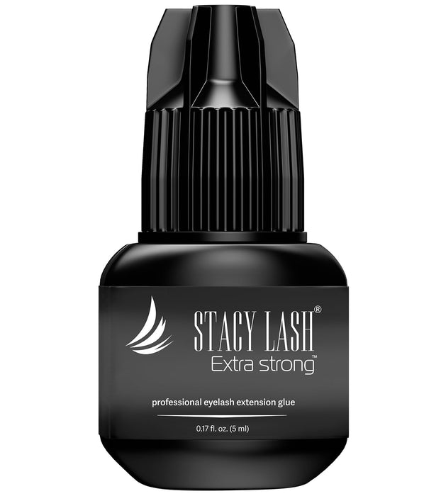 STACY LASH Extra Strong Eyelash Extension Glue Stacy Lash (0.17fl.oz / 5ml) / 0.5-1 Sec Dry/Retention – 7 Weeks/Black