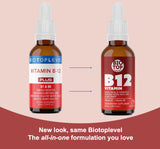 BIOTOPLEVEL Vitamin B12 Liquid Sublingual Drops Plus B1-B6 in Fastest Absorption Way. Best Formula to Support Brain Cells & Nerve Tissue, Enhance Red Blood Cell Function, Increase Energy & Metabolism