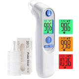 Ear Thermometer, Digital Ear Thermometer for Kids and Adults, High Accuracy Baby Thermometer with 1s Result, 3-Color Coded and 30 Memory Recall, Easy to Use, with 21 Disposable Probe Covers