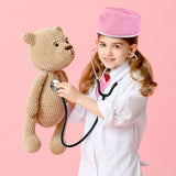 Meland Doctor Costume for Girls - Kids Scrubs with Lab Coat & Carry Bag, Doctor Dress Up for Halloween, Career Day Role Play(Pink,5-6 Years)