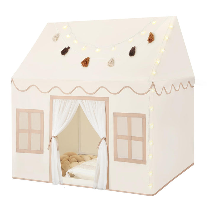 Senodeer Kids Play Tent Indoor: with Mat, Tassel Garland - Girl Tent Indoor Playhouse for Kids Toys for Boy Girl Birthday Gift