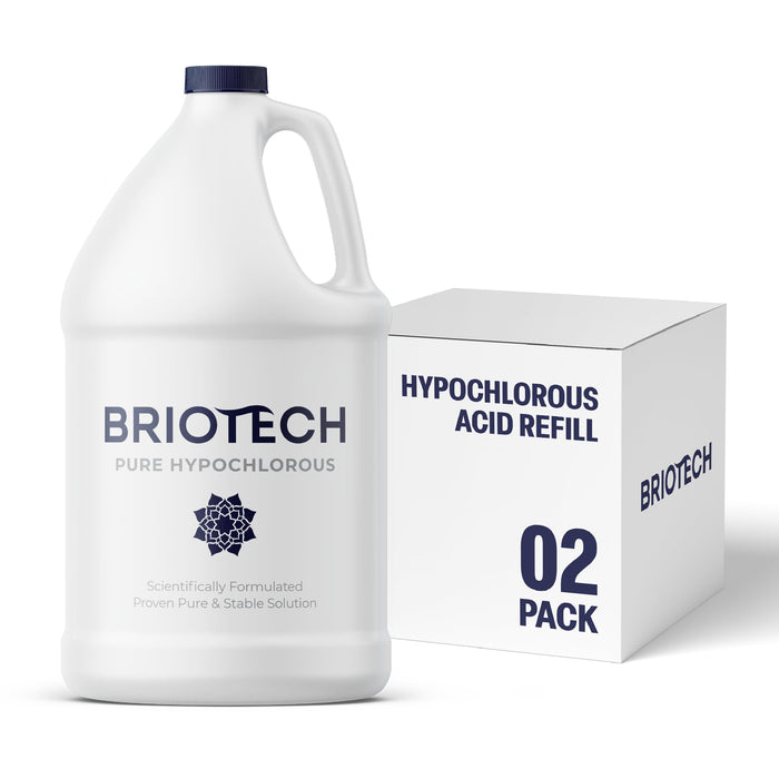 BRIOTECH Pure Hypochlorous Acid Spray and Cleanser, Original Premium HOCl Topical Solution, Multi-Purpose Cleaner, Family Approved & Pet Friendly, 1 gal ea, 2 ct