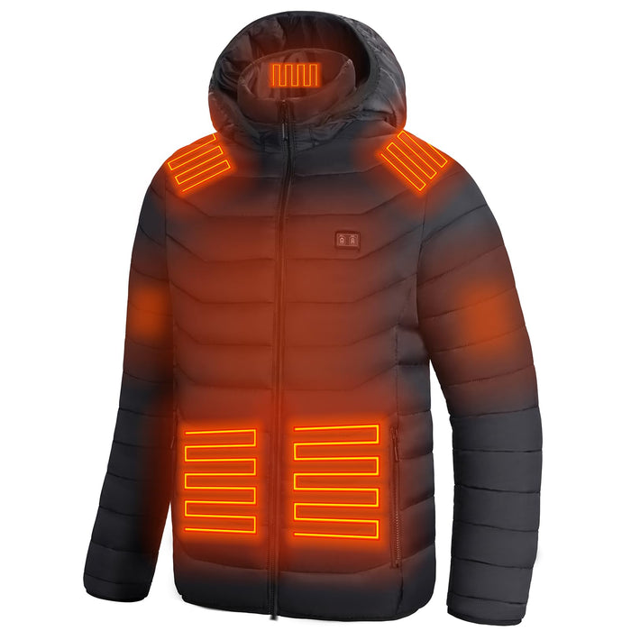 CHANGEOWN Heated Jackets for Women & Men, Dual-Control 15 Heating Zones Unisex Heating Jacket Coat with Battery, 3 Heating Levels Windproof & Waterproof Heating Jacket for Winter Outdoor, Medium
