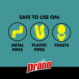 Drano Max Build Up Remover Drain Clog Remover and Cleaner, Great for Clog Prevention, Commercial Line, 60 oz