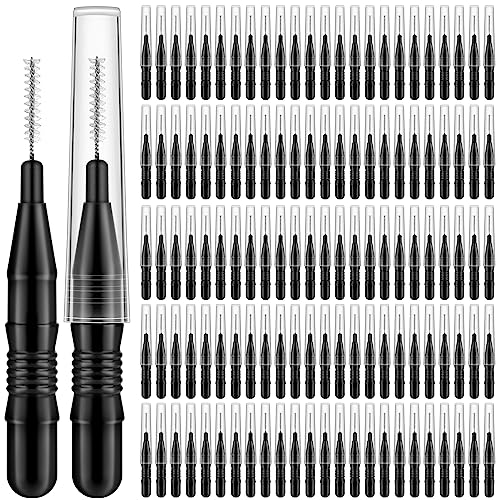 120Pcs Micro Eyebrow Brush with Cap Brow Lamination Brush Spoolies for Eyebrow Eyelash Brow Brush Lash Filler Eyebrow Lash Lift And Tint Tools for Brows and Lashes Comb Extensions
