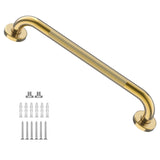 Gold Shower Grab Bar 24 Inch, Zepolu Stainless Steel Anti-Slip Bathroom Grab Bar w/Knurled Grip, Golden Safety Balance Support Toilet Assist Handrail Textured Handle for Handicap Injury Elderly Senior