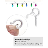 PlusRoc 40 Pack String Light Hooks for Christmas Light Outdoor Plants, 2.2 Inch White Cup Hooks Screw in Ceiling Hooks Eye Hook Q-Hanger, with Wing Nut Driver, Wall Mount Ceiling Mount