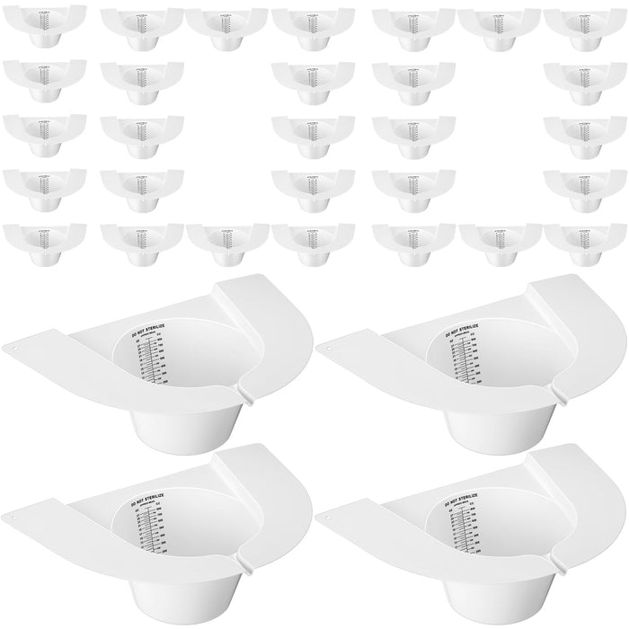 TrelaCo 100 Pcs Urine Hats for Toilets Stool Sample Collection Kit Urine Collection Hat Urine Collector Specimen Cups Pee Urine Sample Cup Containers for Women and The Elderly, 27oz/ 800cc