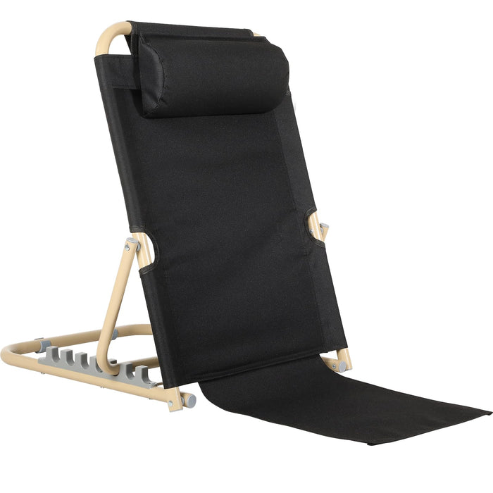 Menkxi Lifting Bed Backrest Portable Folding Adjustable Sit up Back Rest Multifunction Chair for Bed Change Angle of Backrest for Elderly Patients Back Neck Lumbar Support (Black,28.4 Inch)