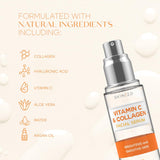 Vitamin C Serum With Collagen - Dermatologist Tested Korean Skin Care for Dark Spots & Skin Brightening - Anti Aging & Acne Facial Serum - Cruelty Free - For All Skin Types - 1.69oz (2pk) by Skin 2.0