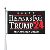 HUIHUANGm Trump-2024 Flag Hispanics-For-Trump Flag 3x5 Ft Flag Outdoor Flag Home Flag Garden Decor Flag With Brass Grommets