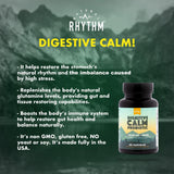 Natural Rhythm Digestive Calm Probiotic (Plus L-Glutamine) 25 Billion CFU and 13 Strains. - Natural Support for Better Digestion - for Bloating & Constipation + Gas Relief & Leaky Gut - 60 Capsules.