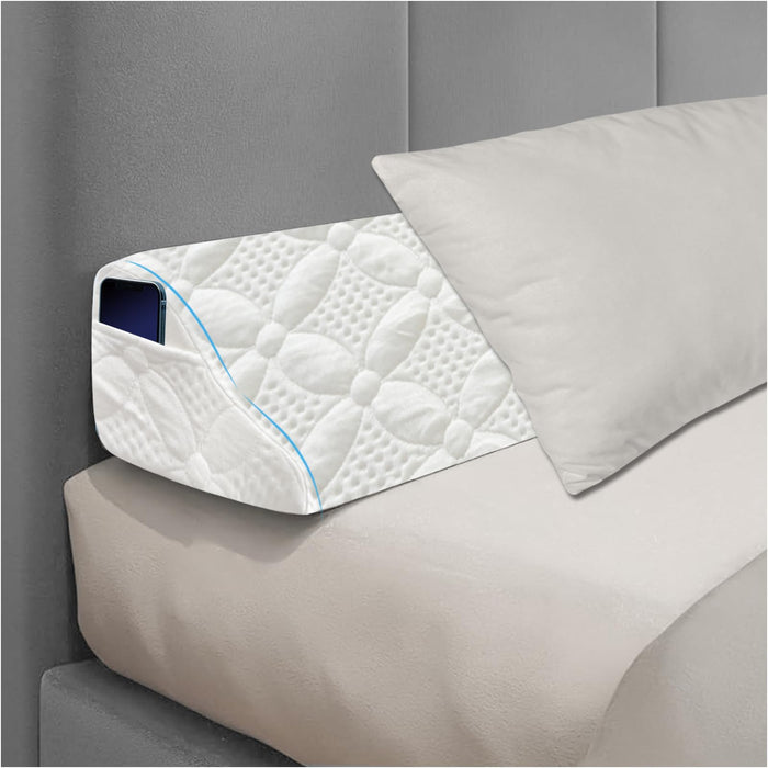 Bed Wedge Pillow Headboard, Ultra Soft Wedge Gap for King Size Bed, Memory Foam Bed Crack Pillow with Washable Cover, 76" x 10" x 6"