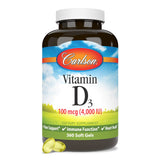 Carlson - Vitamin D3, 4000 IU (100 mcg), Bone & Immune Health, Cholecalciferol Supplement, Gluten Free Vitamin D Capsules, 360 Softgels