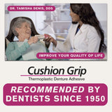 Cushion Grip Thermoplastic Denture Adhesive, 1 oz - Refits and Tightens Loose and Uncomfortable Dentures | Non-Glue Adhesive, Acts Like a Soft Reliner (Pack of 2)