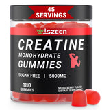 Wiszeen Creatine Monohydrate Gummies - 45 Servings - Creatine Monohydrate Gummy 5g for Men Women, Creatine Monohydrate for Strength, Endurance, Muscle Builder with L-Taurine, Alpha GPC