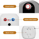 Electric Mini Tank Water Heater MIZUDO - 4.0 Gallon Point of Use Instant Hot Water Heater 120V 1440W, Under Sink, Wall or Floor Mounted, Easy to Install