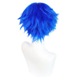 Anogol Hair Cap + Short Blue Men's Cosplay Wig Synthetic Wig for Halloween Christmas Event Costume Party