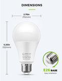 LOHAS A21 Bright LED Light Bulb, 150W-200W Equivalent LED Bulbs, 23 Watt Garage Light Bulbs, Daylight 5000K, 2500 Lumen High Watt Super Bright Porch Light Bulb, Non-Dimmable, for Home Lighting, 4 Pack