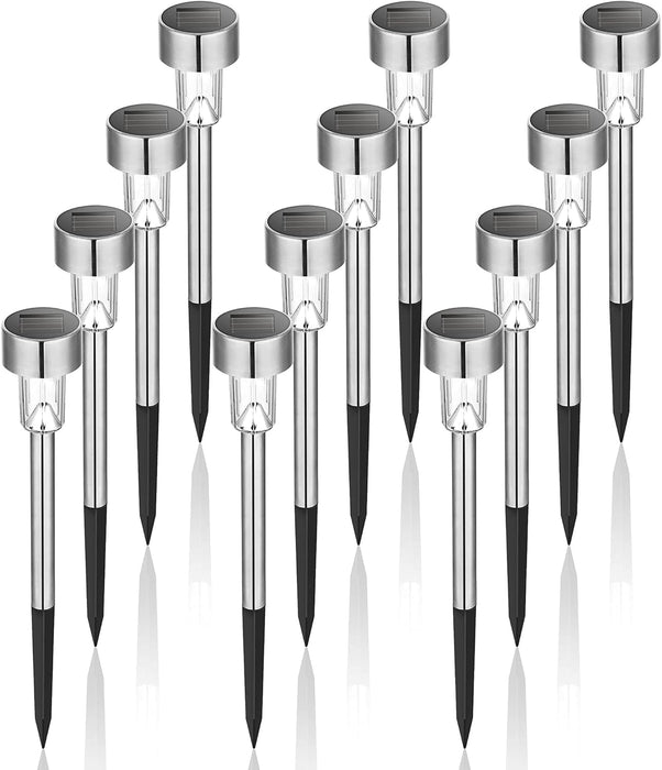 GIGALUMI Outdoor Waterproof Solar Garden Lights, 12 Pack Cold White