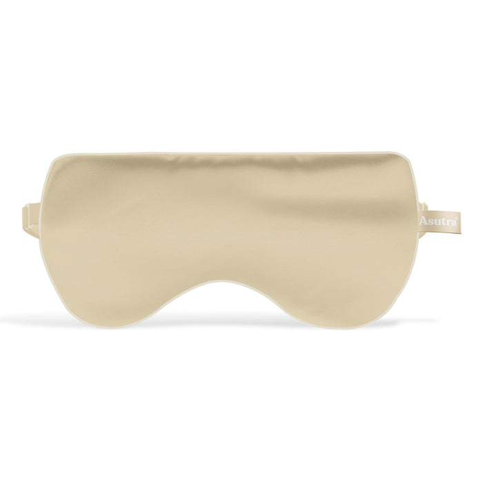 ASUTRA Silk Eye Pillow, Champagne Gold | Filled w/Lavender & Flax Seeds | Weighted | Meditation & Light Blocking Blindfold