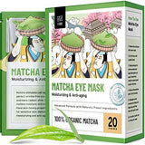 LE GUSHE Under Eye Mask & Under Eye Patches (20 Pairs) - Green Tea Eye Mask with Collagen & Amino Acid, Cooling Eye Care for Wrinkles, Puffy Eyes & Dark Circles, Brightening Skincare