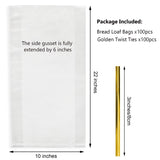 Large Bread Poly Bags,100 Pcs 22x6x10 Inch Bread Loaf Packing Bags with 100 Twist Ties,Clear Thick Gusseted Grocery Bakery Bags (Extra Large-22x6x10)