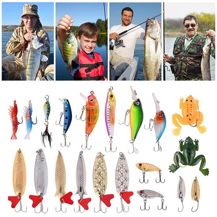 FIALAME Fishing Advent Calendar 2024, Fishing Lure Christmas Countdown, 24 Days Fishing Lures Set for Adult Men Teen Boys, 2024 Xmas Surprise Gift for Fishing Love