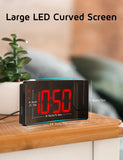 GOLOZA Projection Alarm Clock, Digital Clock with Modern Curved Design 180° Rotatable Projector, 3-Level Brightness Dimmer, Clear Red LED Display, Progressive Volume, 9mins Snooze,12/24H, for Bedroom