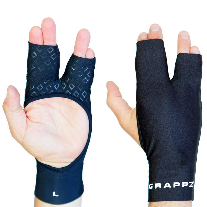 Grappz Multi-use Finger Support Athletic Gloves - Mallet Finger Splint - Hand Brace For Arthritis Pain and Protection- Prevent Unnecessary Injuries - Finger Braces Joint Stabilizer (Black, Unisex, Medium)