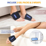 Comfpack Cold Therapy Wrap with 2 Packs & 2 Sleeves for Pain Relief, Reusable Gel Ice Packs for Foot Plantar, Wrist, Ankle, for Sprains, Muscle Pain, Bruises, Injuries, Black