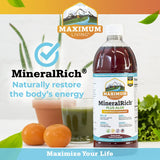 Maximum Living MineralRich Minerals Supplement with Aloe - Liquid Blend of Vitamins and Trace Minerals - 32 oz