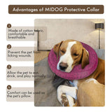 MIDOG Dog Cone Collar, Inflatable Dog Neck Donut Collar Alternative After Surgery, Soft Protective Recovery Cone for Small Medium Large Dogs and Cats Puppies - Alternative E Collar (Rose, XL)