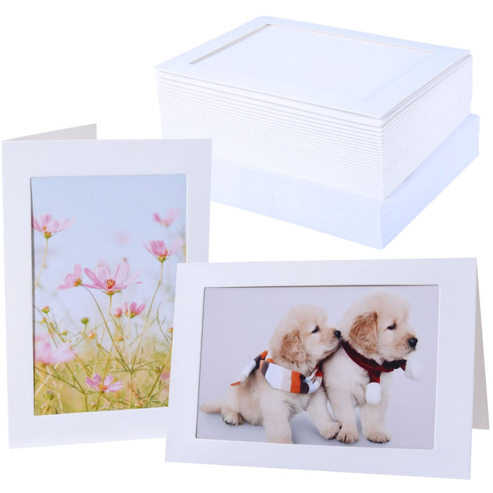 50 Sets Photo Frame Cards with Envelopes 4x6 Paper Picture Frames Bulk