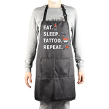 Tattoo Apron Tattoo Artist Gift Funny Eat Sleep Tattoo Repeat Tattooing Apron Tattoo Gift for Tattoo Lover Tattoo Master Gift (Tattoo Artist apron-black)