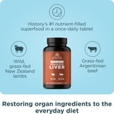 Ancient Nutrition Organ Supplements, Once Daily Grass-Fed and Wild Organ Complex Capsules, Beef & Lamb Liver, Supports Healthy Blood, Gut, and Liver, 30 Ct