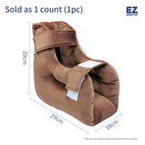 EZ Assistive 1pc Velour Heel Protector Cushion Foot Pillow Remove Pressure and Bedsores,Heel Protectors for Pressure Sores for Heal Protection Brown