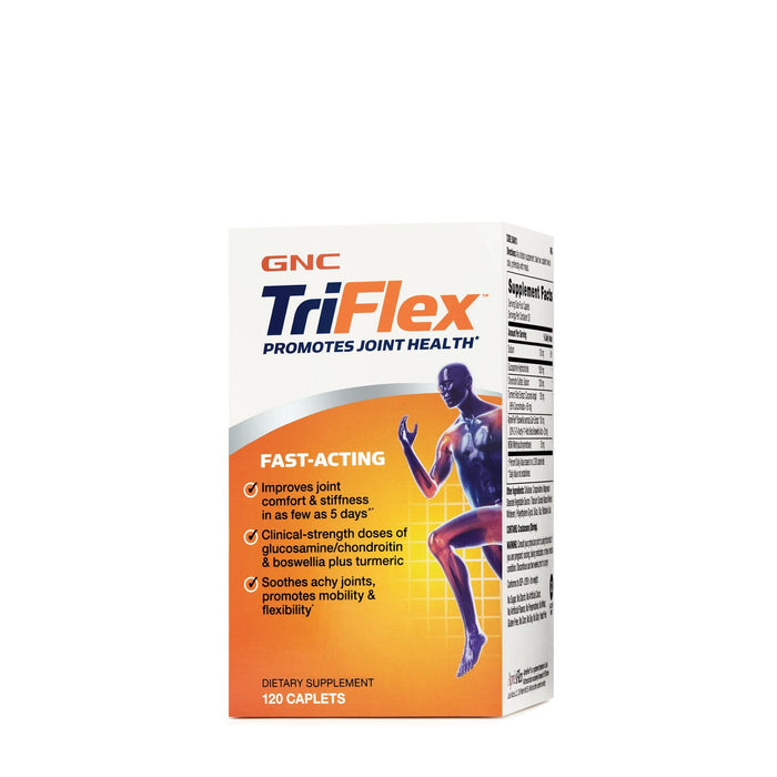 GNC TriFlex Fast-Acting | Improves Joint Comfort and Stiffness, Clinical Strength Doses of Glucosamine/Chondroitin and Boswellia- Plus Turmeric | 120 Caplets