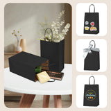 MESHA Paper Gift Bags 5.25x3.75x8 50Pcs Black Paper Bags for Small Business,Small Paper Gift Bags with Handles Bulk,Birthday Wedding Party Favor Bags