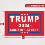 Trump 2024 Flag 3x5 outdoor Double Sided Take America Back Trump Flag 3ply Heavy Duty Polyester Anti-UV Fading Donald Trump Flag 2024 For President Trump Flags with 2 Brass Grommets 4 Rows Stitched