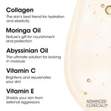 Advanced Clinicals Collagen Body Oil Skin Care Moisturizer W/Vitamin E & Vitamin C - Tightening, Firming, & Hydrating Massage Collagen Oil For Wrinkles, Crepey Skin, & Stretch Marks, 12 Fl Oz