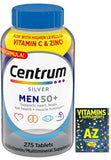 Adventure Home Centrum Silver Men + Multivitamin, Better Guide Vitamins Supplements Book Free Include, 275 Count (Pack of 1) + 1 Pill Organize Free