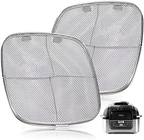 Stainless Steel Splatter Shield 2 Pack Air Fryer Foodi Accessories Replacement Parts for Ninja Foodi AG300, AG300C,AG301C, AG302