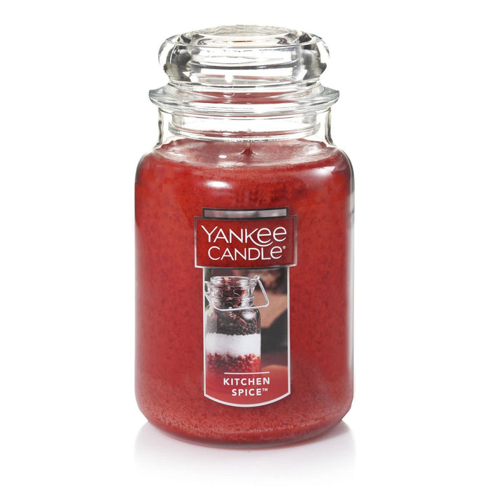 Yankee Candle Kitchen Spice Scented, Classic 22oz Large Jar, Single Wick, Over 110 Hours of Burn Time, Ideal for Home and Celebrations