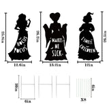 Hocus Pocus Halloween Decorations Outdoor: 3 Extra Large Black Hocus Pocus Witches, Halloween Silhouette Yard Signs with Stakes, Thick Corrugated Plastic, Outside Yard Lawn Decor for Kids Home Party