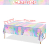 12 Pack Iridescence Plastic Tablecloths Shiny Disposable Laser Rectangle Table Covers Holographic Foil Tablecloth Iridescent Party Decoration Birthday Bridal Wedding Christmas 54" x 108"(Laser)