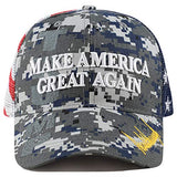 The Hat Depot Original Exclusive Donald Trump 2020 "Keep America Great/Make America Great Again 3D Signature Cap (4. Mesh-MAGA-Blue Digi Camo)