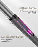 Waver Curling Iron Curling Wand - BESTOPE PRO 5 in 1 Curling Wand Set with 3 Barrel Hair Crimper for Women, Fast Heating Crimper Wand Curler in All Hair Type - Gray