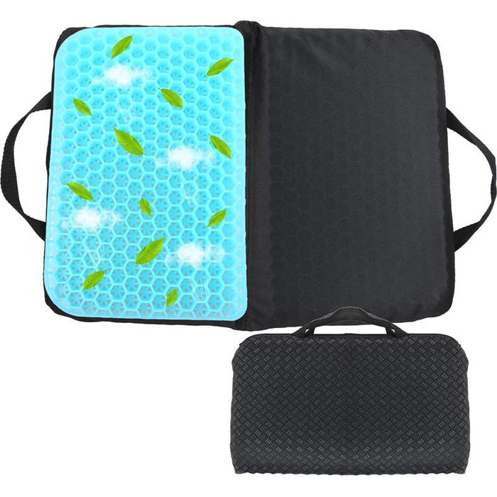 Wllead Gel Portable Seat Cushion (14.5" x 10.6") Foldable Travel Cushion, for Airplane Seats, Camping, Stadium, Cinema, Garden Benches Seat Cushion, Relieve Sedentary Pain
